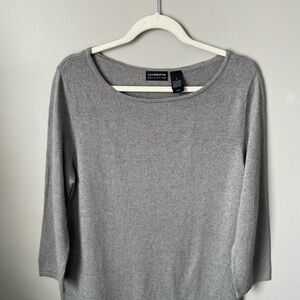 Liz Claiborne Heather Gray Cashmere & Silk Knit Top